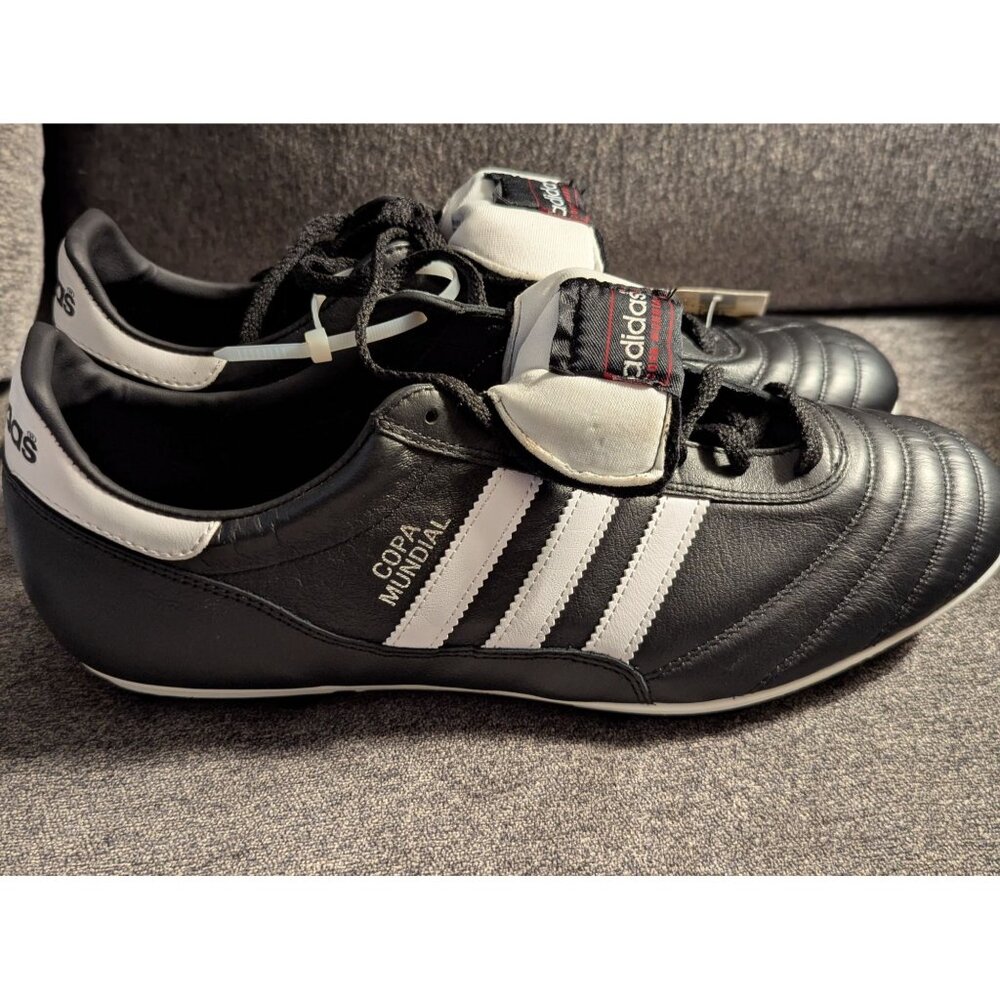 Adidas Copa Mundial Soccer Cleats Size 12.5 Men Black & White Leather Made In Ge